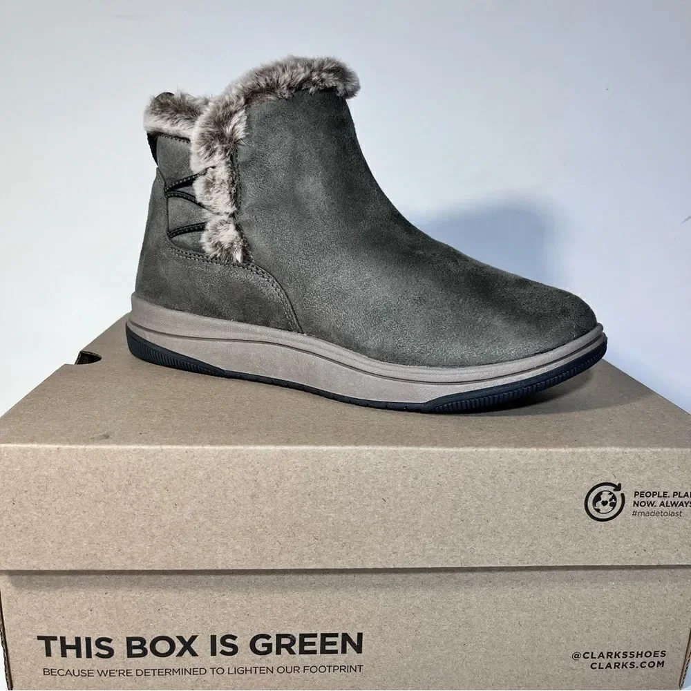 Clarks Cloudsteppers Breeze Fur Faux Fur Slip-On Boots
